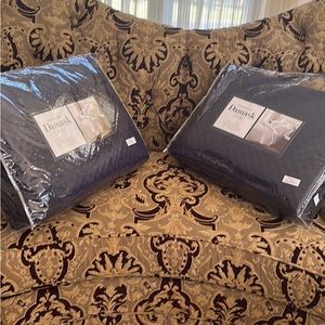 New queen navy coverlet set with 2 pillow shams charter club Macys.